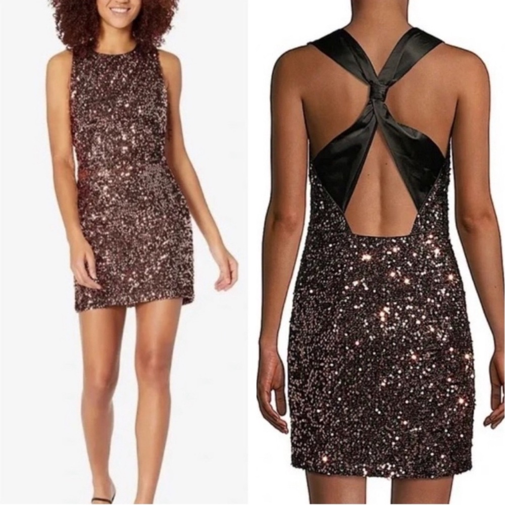 NWT Milly Vivi Tinsel Sequin Mini Dress Gold Sz 4 $395